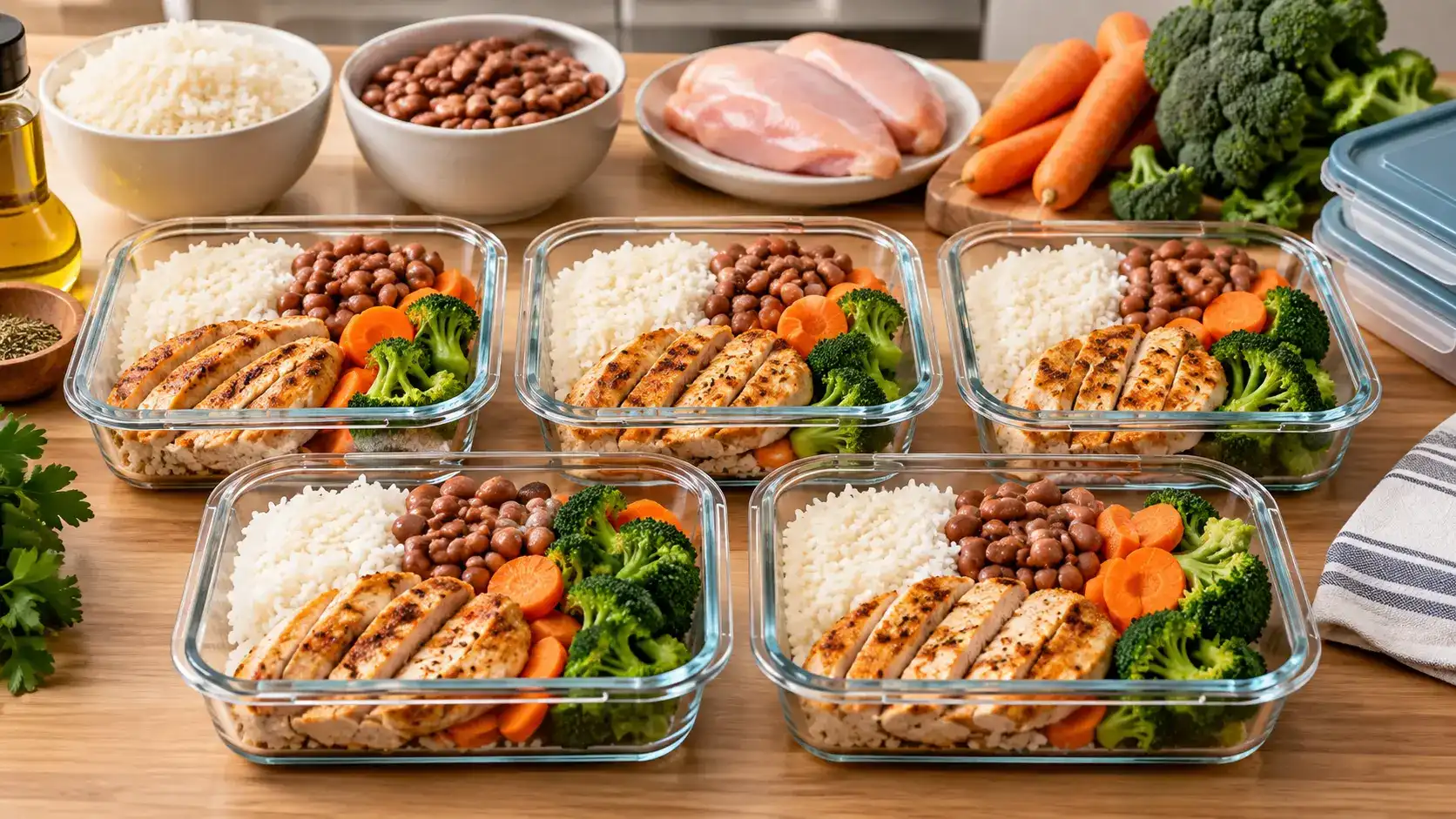 Marmitas para a Semana: Como Preparar 5 Refeições e Conservar